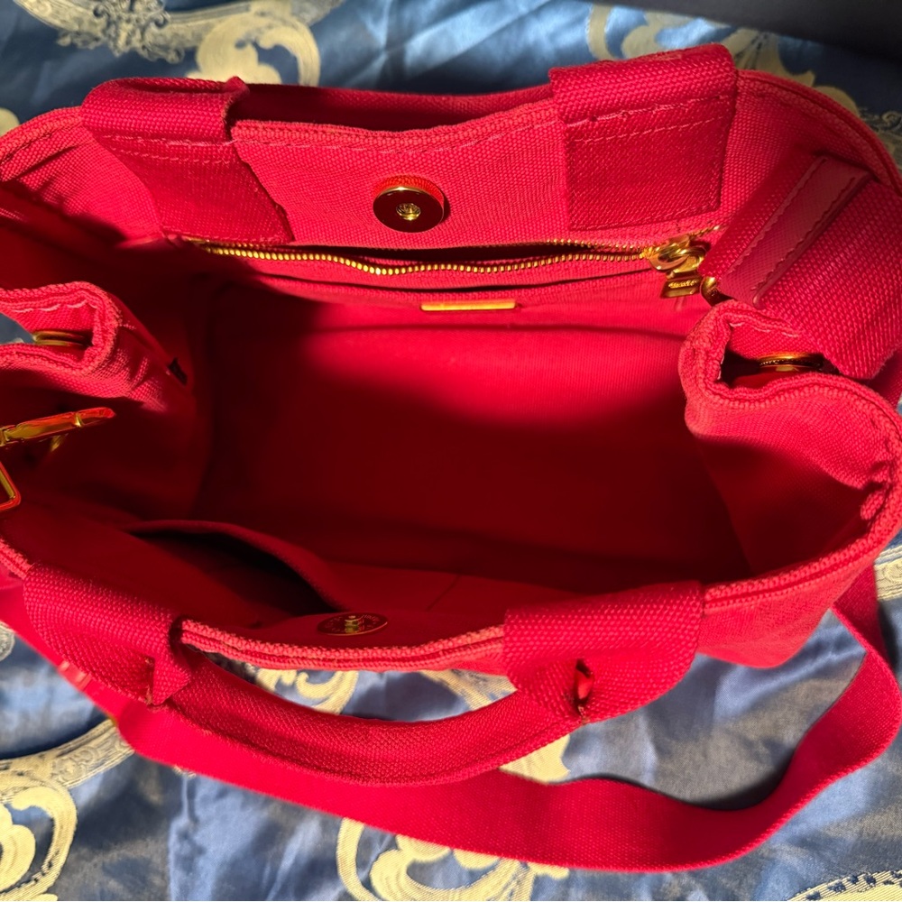 ❤️AUTH. PRADA Canapa PM Hand Bag Canvas 2way❤️ - Picture 11 of 12